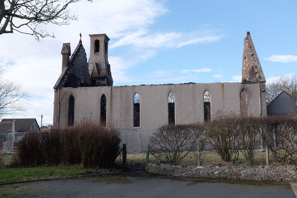 Fire destroyed  West Church, Hatton