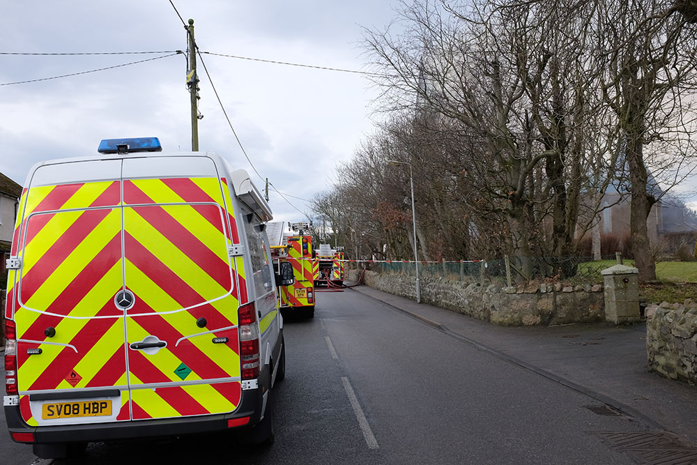 West Church in Hatton destroyed b y fire